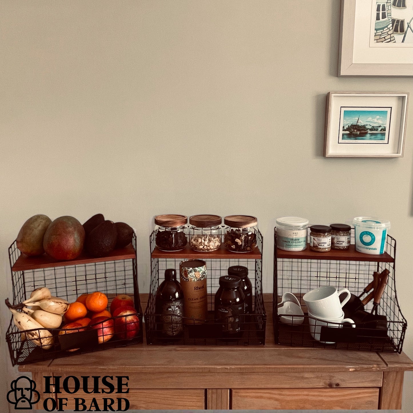 SET OF 3 KITCHEN/UTILITY STORAGE BASKETS