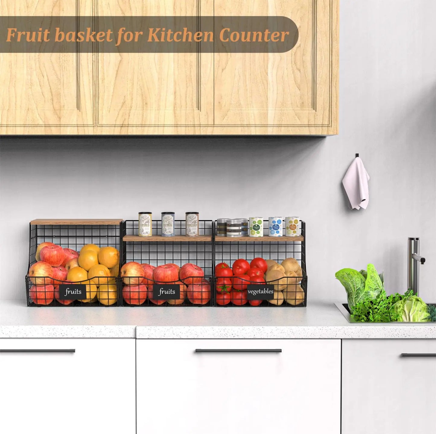 SET OF 3 KITCHEN/UTILITY STORAGE BASKETS